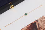 [Limara]STAR AND SUN 4 MOTIF ROSE GOLD MALACHITE BRACELET