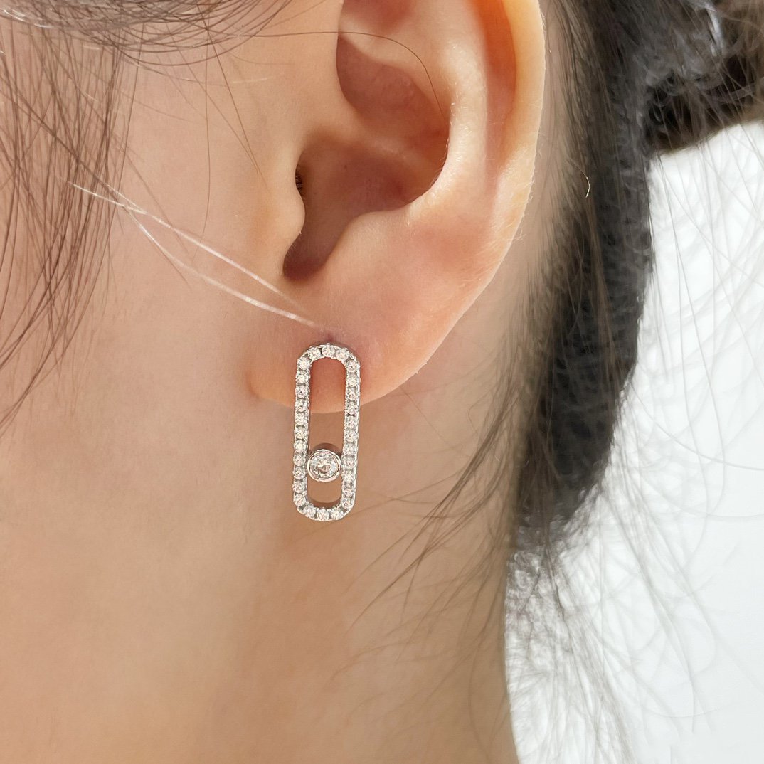 [Limara]MOVE UNO STUD DIAMOND PAVED EARRINGS