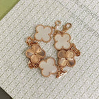 [Limara]LUCKY CLOVER 5-MOTIF-ARMBAND – WEISSES PERLMUTT-KOLLEKTION