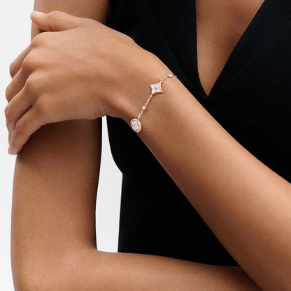 [Limara]STAR AND SUN 4 MOTIF WHITE MOP ROSE GOLD BRACELET