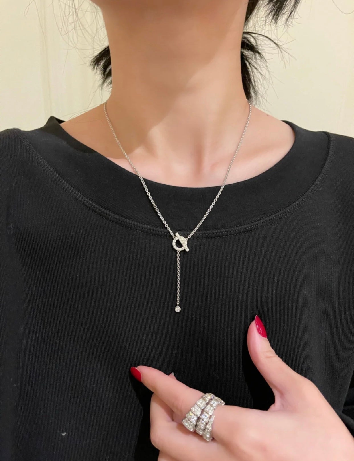 [Limara]FINESSE SILVER DIAMOND NECKLACE