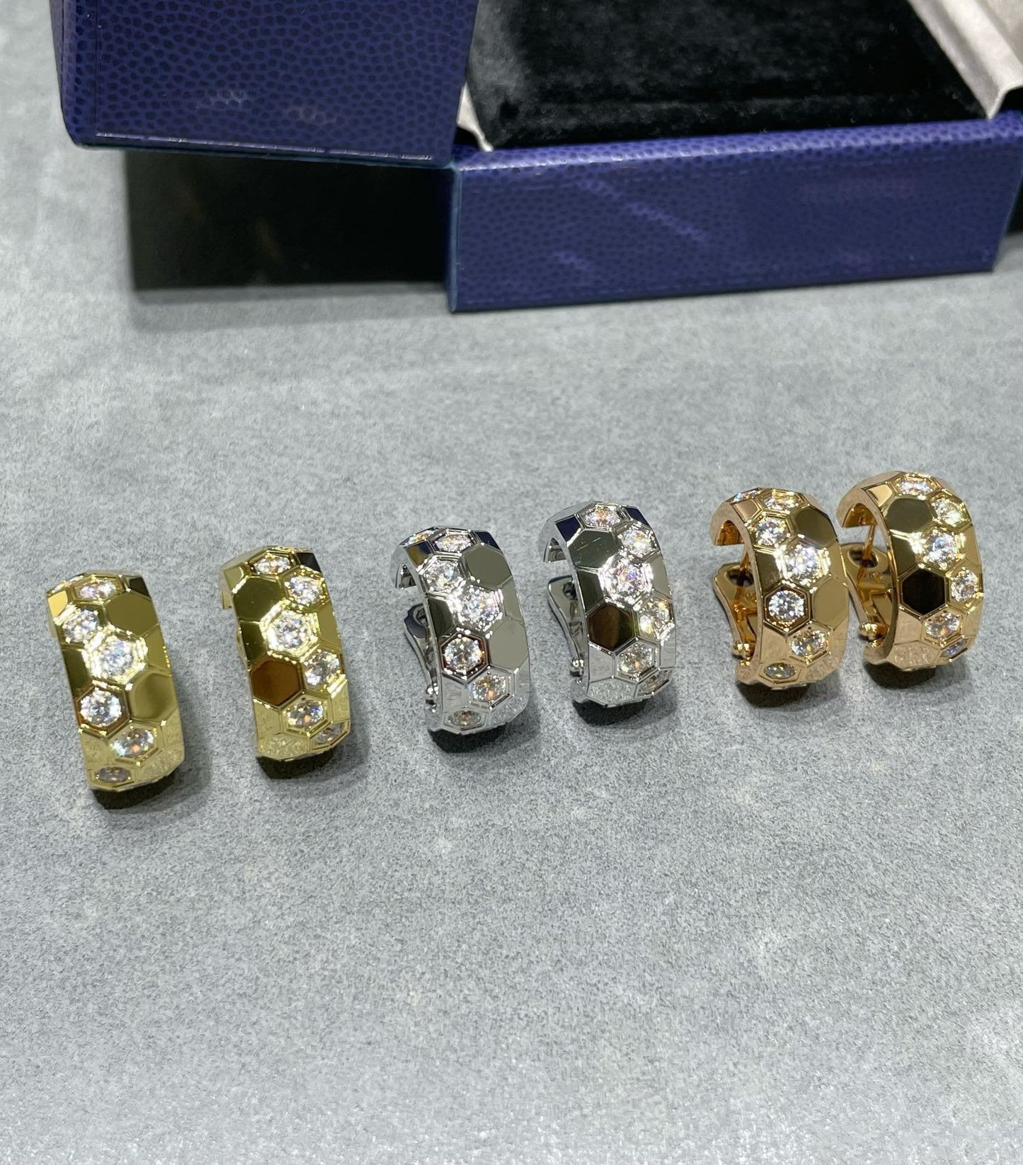 [Limara]BEE LOVE DIAMOND HOOP EARRINGS