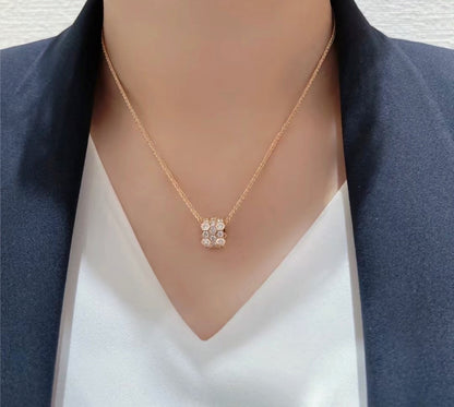 [Limara]BEE LOVE DIAMOND PAVED 3 ROW NECKLACE