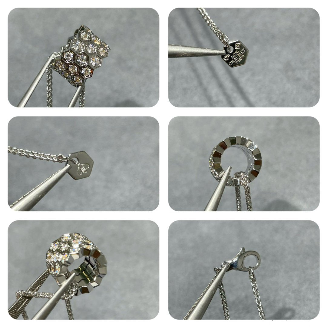 [Limara]BEE LOVE DIAMOND PAVED 3 ROW NECKLACE