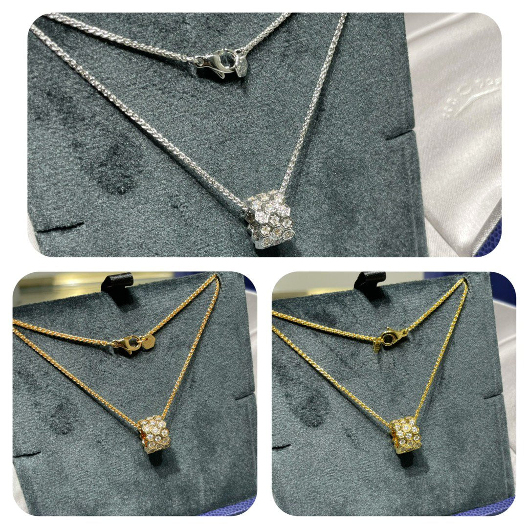 [Limara]BEE LOVE DIAMOND PAVED 3 ROW NECKLACE