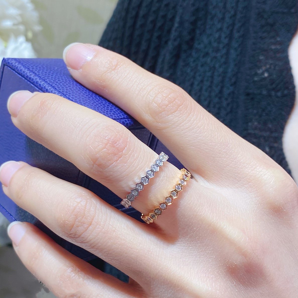 [Limara]BEE LOVE DIAMOND PAVED SMALL RING