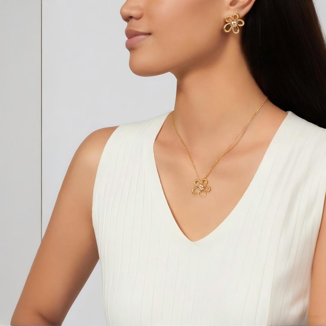 [Limara]  FLOWERLACE EARRING 5 DIAMONDS