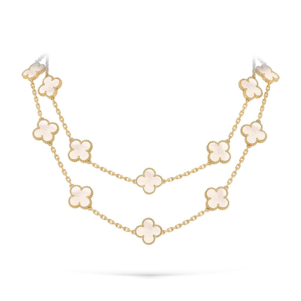 [Limara]CLASSIC 20-MOTIF LUCKY CLOVER LONG NECKLACE GOLD COLLECTION