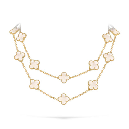 [Limara]CLASSIC 20-MOTIF LUCKY CLOVER LONG NECKLACE GOLD COLLECTION