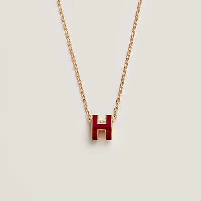 [Limara]HM CLIC RED ENAMEL GOLD NECKLACE