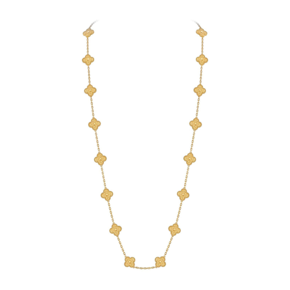 [Limara]CLASSIC 20-MOTIF LUCKY CLOVER LONG NECKLACE GOLD COLLECTION