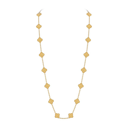 [Limara]CLASSIC 20-MOTIF LUCKY CLOVER LONG NECKLACE GOLD COLLECTION