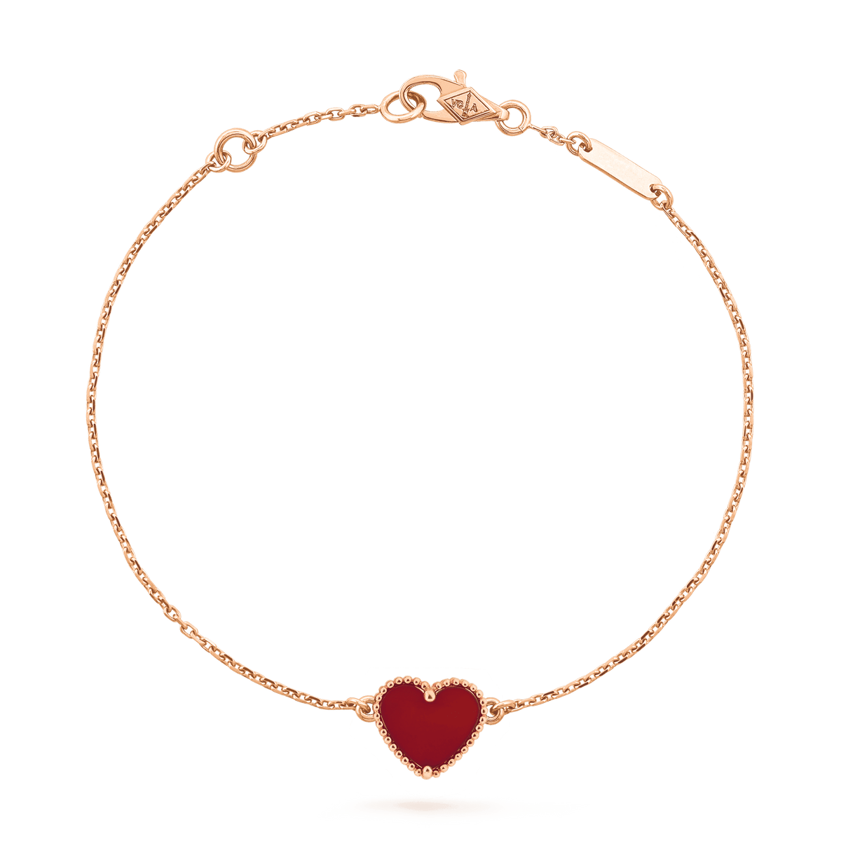 [Limara]HEART CARNELIAN PINK GOLD BRACELET