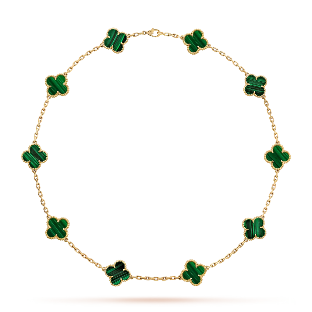 [Limara]CLASSIC LUCKY 10-MOTIF CLOVER NECKLACE GOLD COLLECTION