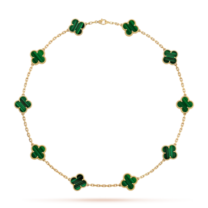 [Limara]CLASSIC LUCKY 10-MOTIF CLOVER NECKLACE GOLD COLLECTION