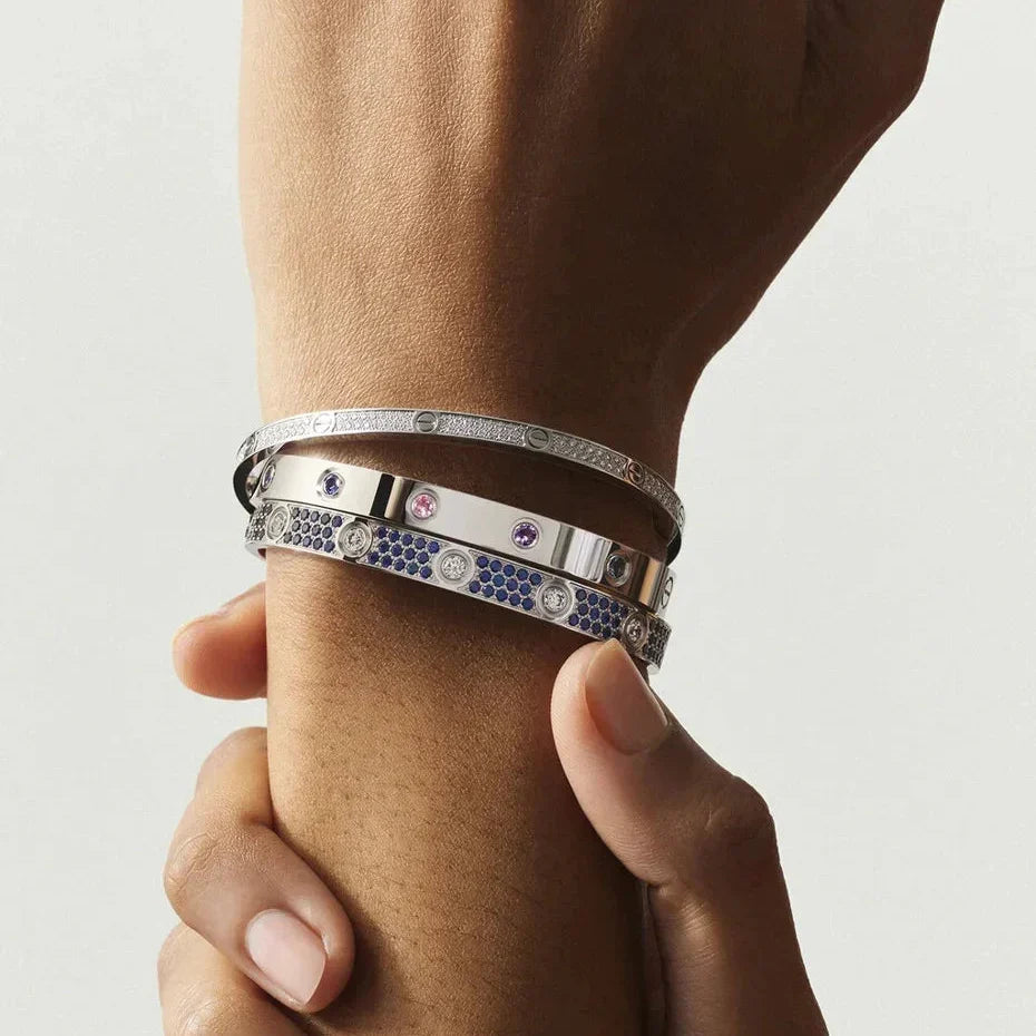 [Limara]CLASSIC 6.1MM LOVE BRACELET 10-DIAMOND MULTICOLOR