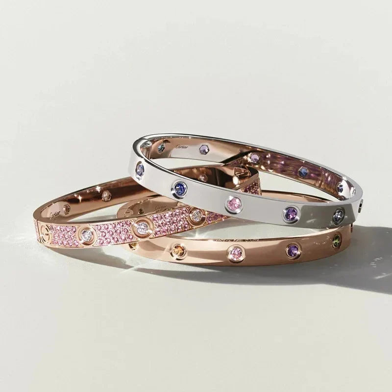 [Limara]CLASSIC 6.1MM LOVE BRACELET 10-DIAMOND MULTICOLOR
