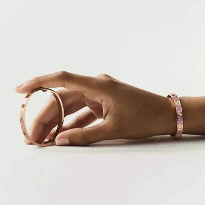 [Limara]CLASSIC 6.1MM LOVE BRACELET 10-DIAMOND MULTICOLOR