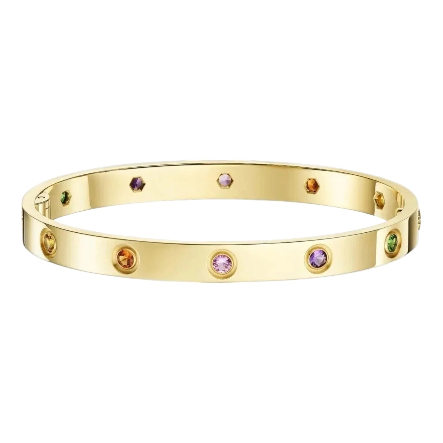 [Limara]CLASSIC 6.1MM LOVE BRACELET 10-DIAMOND MULTICOLOR