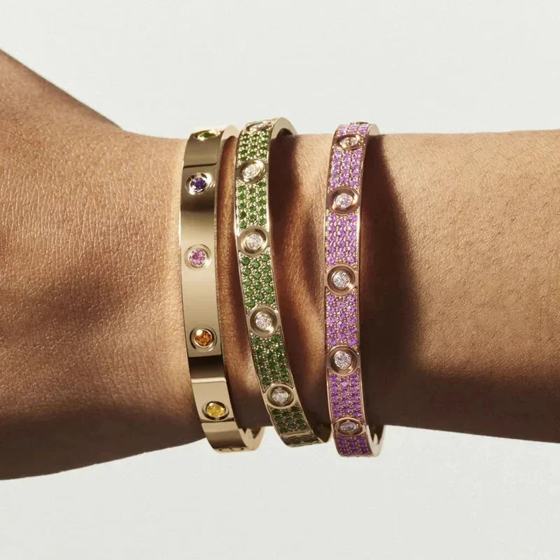 [Limara]CLASSIC 6.1MM LOVE BRACELET 10-DIAMOND MULTICOLOR
