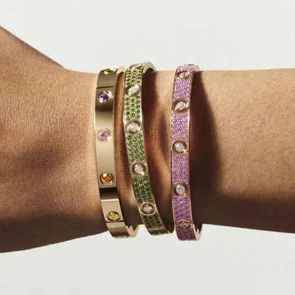 [Limara]CLASSIC 6.1MM LOVE BRACELET 10-DIAMOND MULTICOLOR
