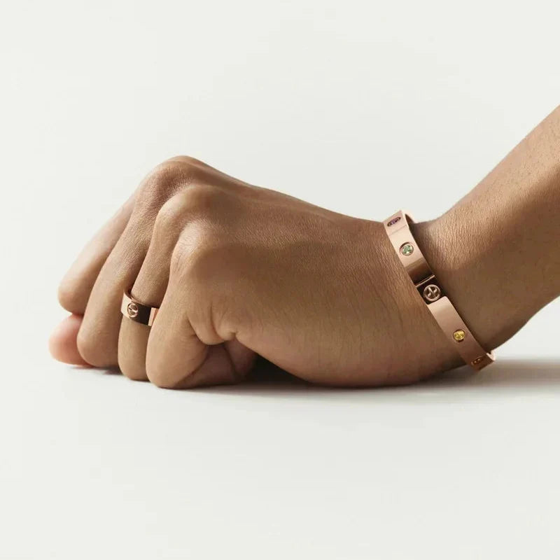 [Limara]CLASSIC 6.1MM LOVE BRACELET 10-DIAMOND MULTICOLOR