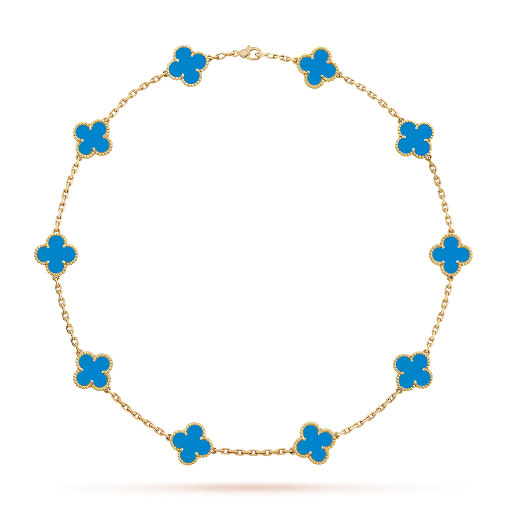 [Limara]CLASSIC LUCKY 10-MOTIF CLOVER NECKLACE GOLD COLLECTION