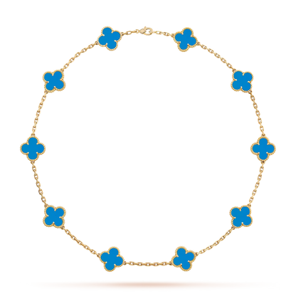 [Limara]CLASSIC LUCKY 10-MOTIF CLOVER NECKLACE GOLD COLLECTION