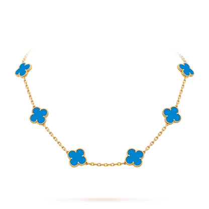 [Limara]CLASSIC LUCKY 10-MOTIF CLOVER NECKLACE GOLD COLLECTION