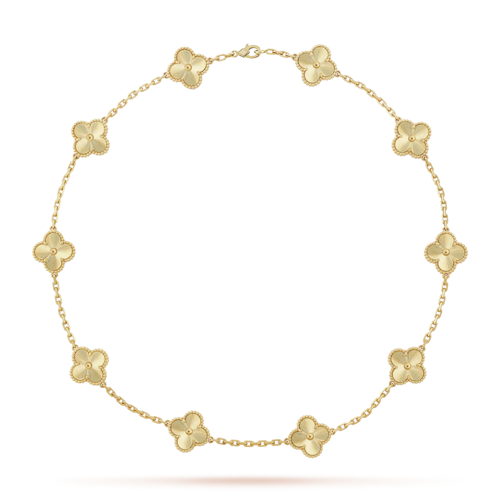 [Limara]CLASSIC LUCKY 10-MOTIF CLOVER NECKLACE GOLD COLLECTION