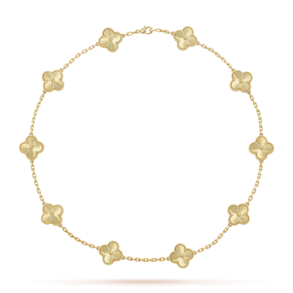 [Limara]CLASSIC LUCKY 10-MOTIF CLOVER NECKLACE GOLD COLLECTION