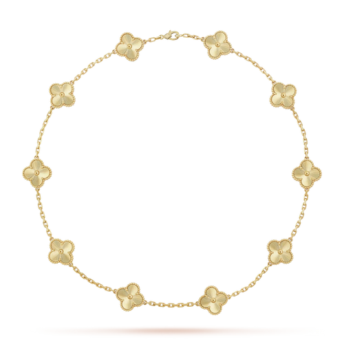 [Limara]CLASSIC LUCKY 10-MOTIF CLOVER NECKLACE GOLD COLLECTION