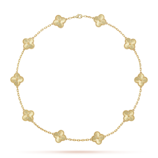 [Limara]CLASSIC LUCKY 10-MOTIF CLOVER NECKLACE GOLD COLLECTION
