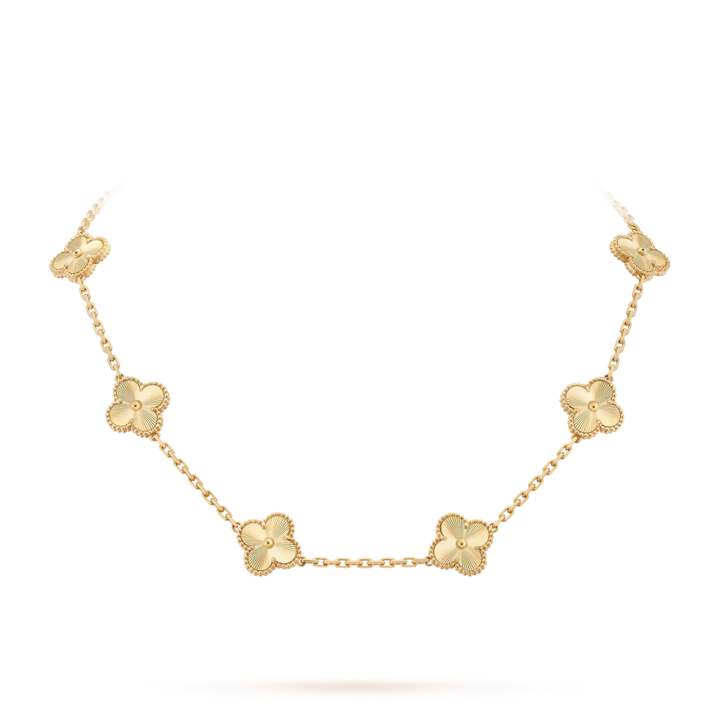 [Limara]CLASSIC LUCKY 10-MOTIF CLOVER NECKLACE GOLD COLLECTION