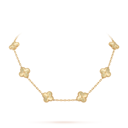[Limara]CLASSIC LUCKY 10-MOTIF CLOVER NECKLACE GOLD COLLECTION