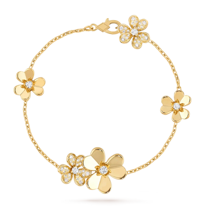 [Limara]LUMINOUS BLOSSOM 5-MOTIF CHARM BRACELET
