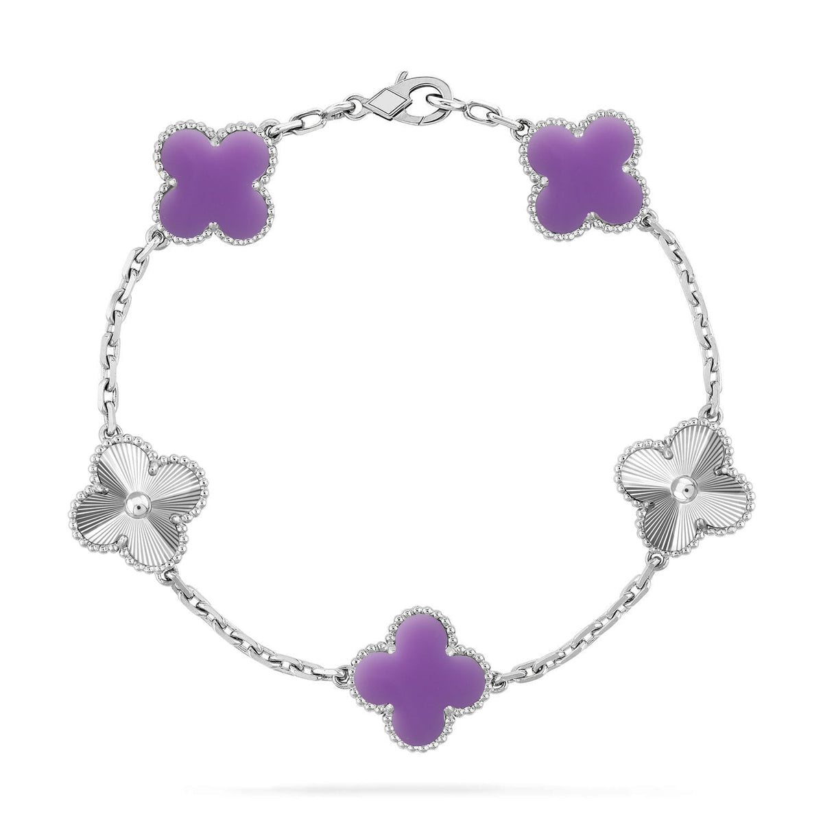 [Limara]LUCKY CLOVER 5-MOTIF BRACELET - LAVENDER COLLECTION
