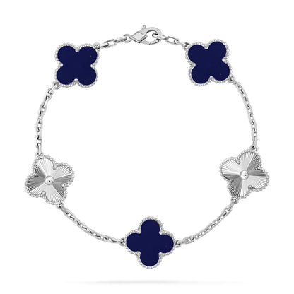 [Limara]LUCKY CLOVER 5-MOTIF BRACELET - LAPIS LAZULI COLLECTION