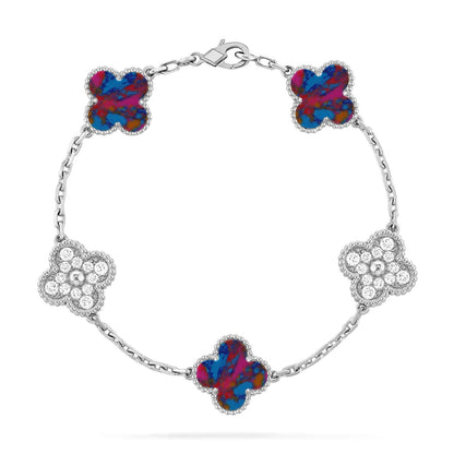 [Limara]LUCKY CLOVER 5-MOTIF BRACELET - MULTI-GEM COLLECTION