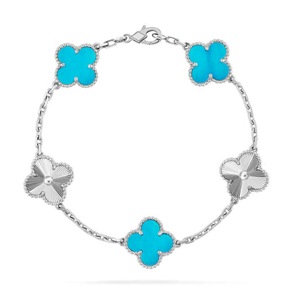 [Limara]LUCKY CLOVER 5-MOTIF BRACELET - TURQUOISE COLLECTION