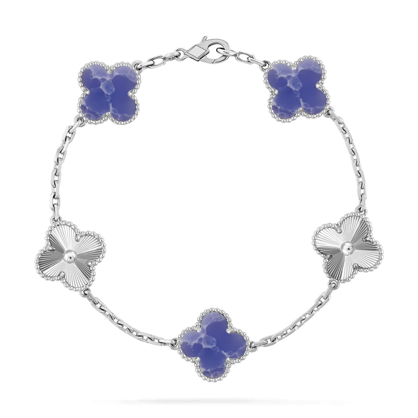 [Limara]LUCKY CLOVER 5-MOTIF BRACELET - BLUE LARIMAR COLLECTION