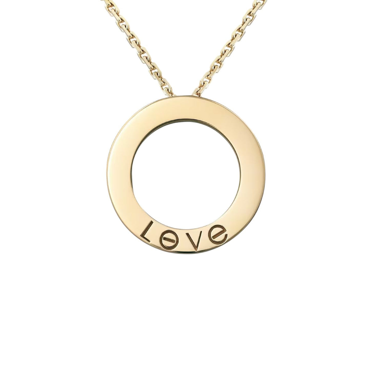 [Limara]LOVE LARGE CIRCULAR PENDANT FULL-PAVÉ DIAMOND NECKLACE
