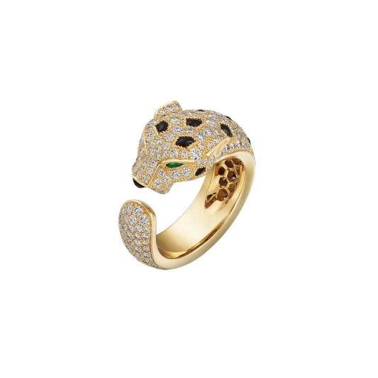 [Limara]PANTHÈRE DE DIAMOND HALF-PAVÉ MEDIUM RING