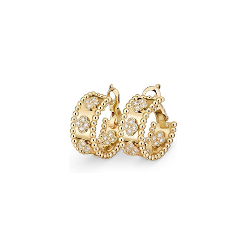 [Limara]KALEIDOSCOPE CLOVER HOOP EARRINGS