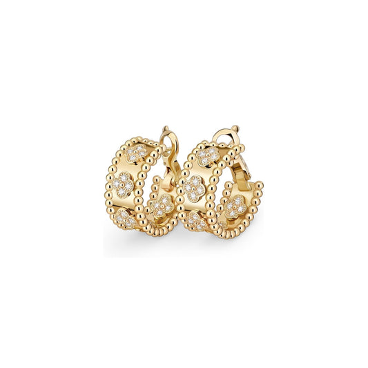 [Limara]KALEIDOSCOPE CLOVER HOOP EARRINGS