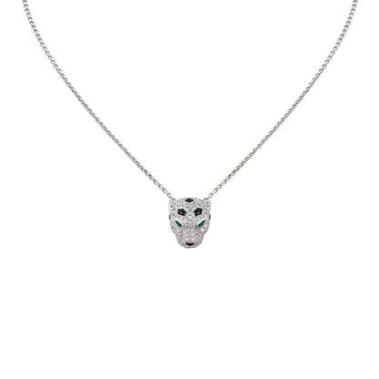 [Limara]LEOPARD HEAD FULL PAVÉ DIAMOND PENDANT NECKLACE