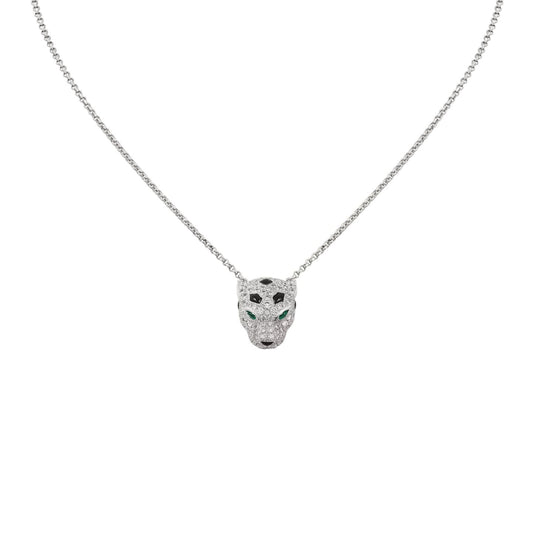 [Limara]LEOPARD HEAD FULL PAVÉ DIAMOND PENDANT NECKLACE
