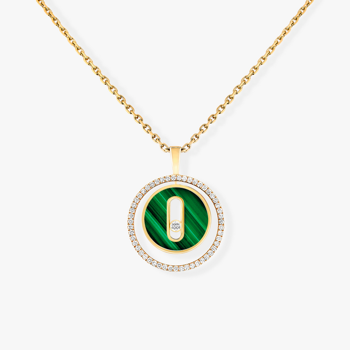 [Limara]LUCKY MOVE 1 DIAMOND MALACHITE GOLD DIAMOND NECKLACE