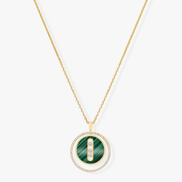 [Limara]LUCKY MOVE 3 DIAMOND MALACHITE GOLD DIAMOND NECKLACE