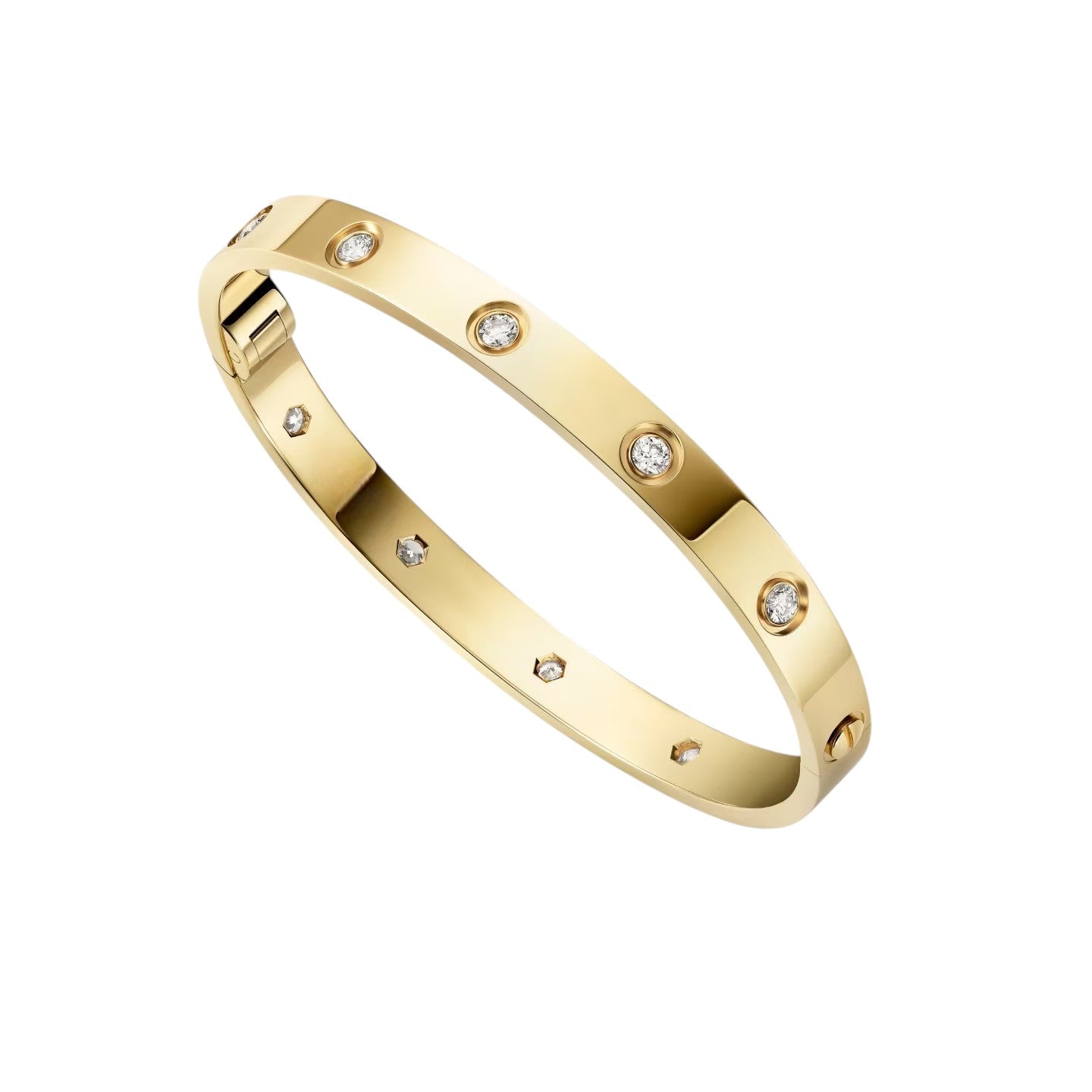 [Limara]CLASSIC 6.1MM LOVE SINGLE-SCREW CLOSURE BANGLE - 10-DIAMOND